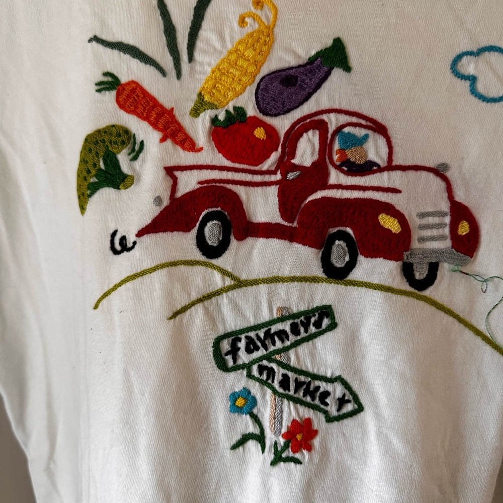 Swan magic size small cotton hand embroidered vintage shirt - Picture 2 of 4